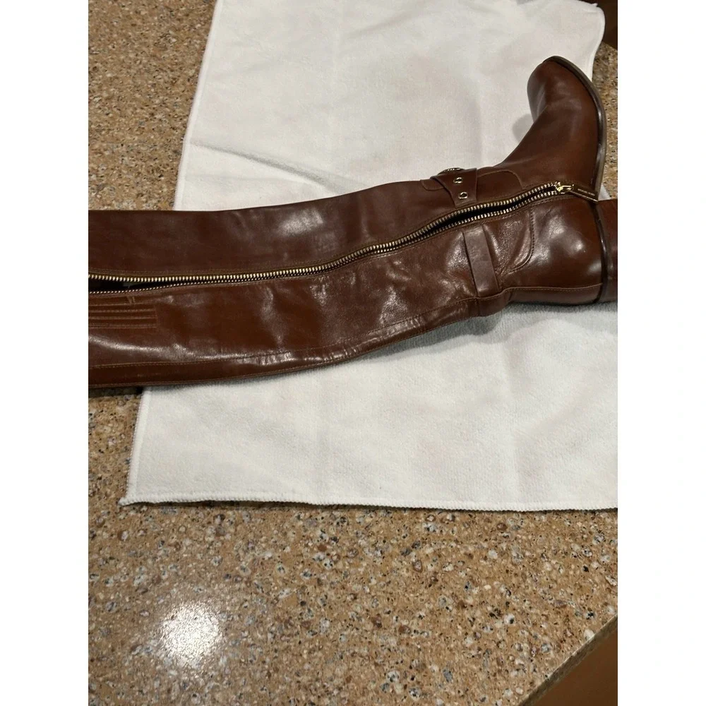 Michael Kors  Heather Women's Brown Leather Knee Riding Boots 16